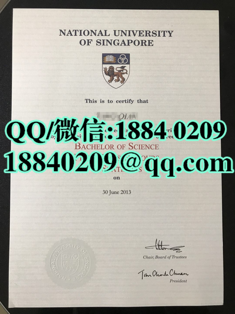 NUS新加坡国立大学本科理学士学位证  National University of Singapore  bachelor degree样本