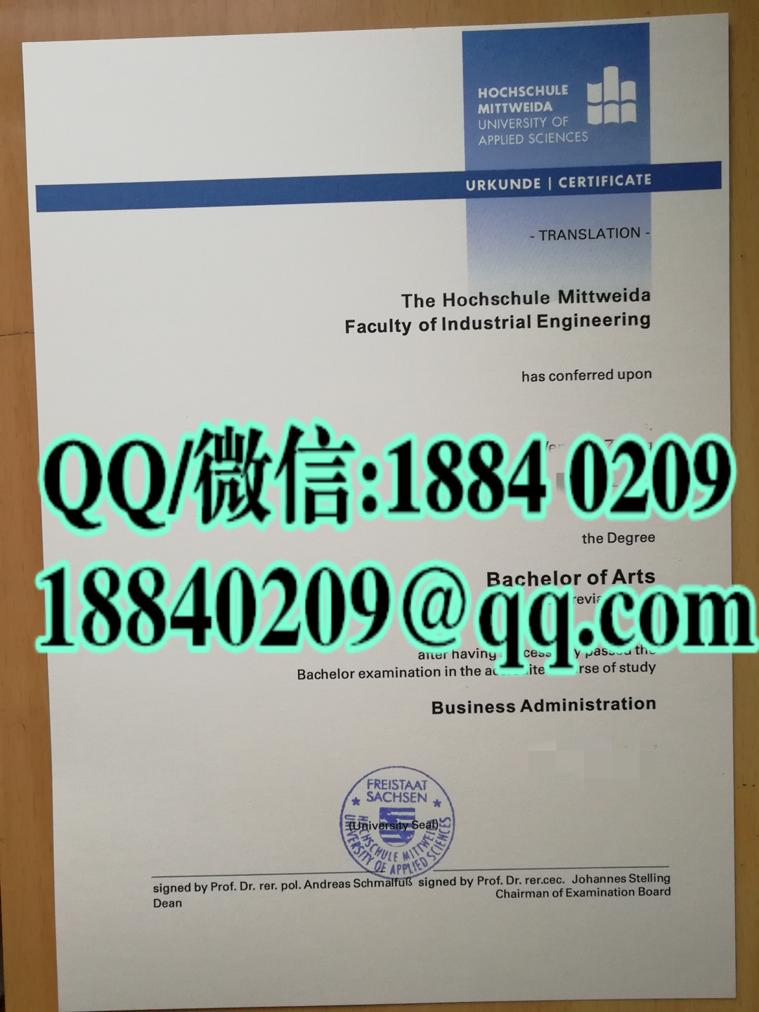University of Applied Sciences diploma certificate，德国米特韦达应用科技大学毕业证