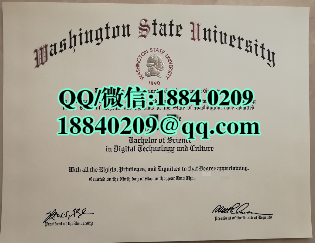 美国华盛顿州立大学毕业证图片，华盛顿州立大学文凭成绩单样本
