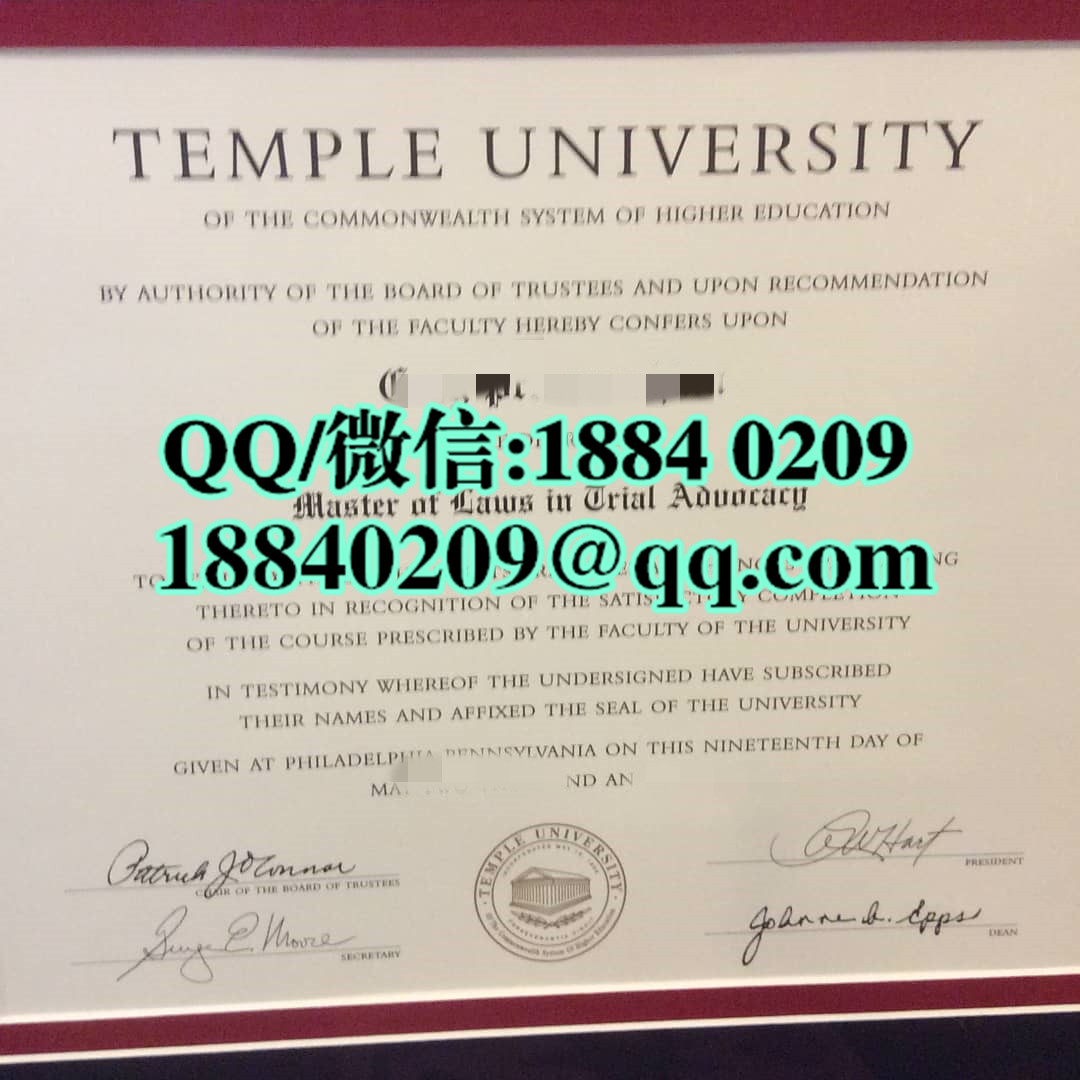 美国天普大学毕业证样本，Temple University diploma