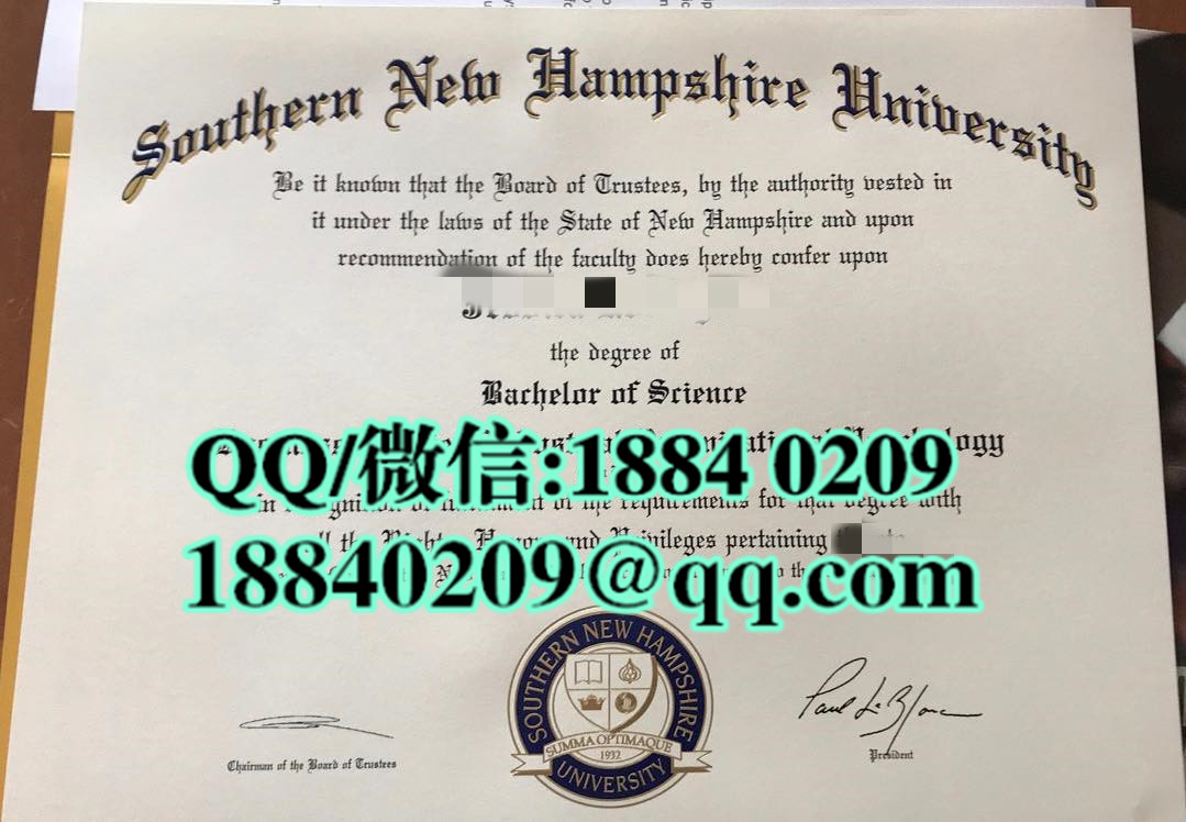 美国南新罕布什尔大学毕业证样本，Southern New Hampshire University diploma