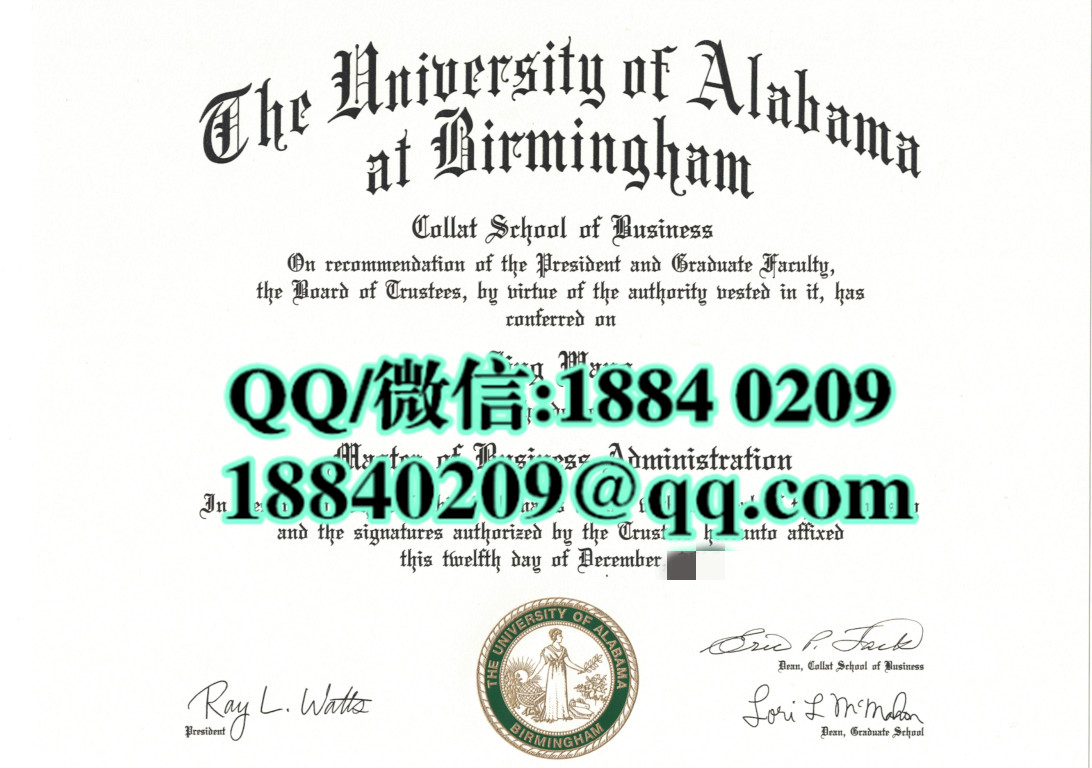美国阿拉巴马大学伯明翰分校毕业证样本，美国阿拉巴马大学伯明翰分校文凭成绩单