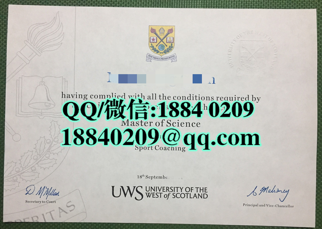 英国西苏格兰大学University of the West of Scotland毕业证文凭，University of the West of Scotla