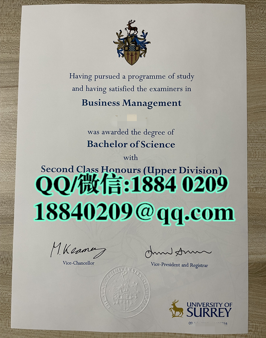 2015年英国萨里大学university of surrey毕业证，university of surrey degree
