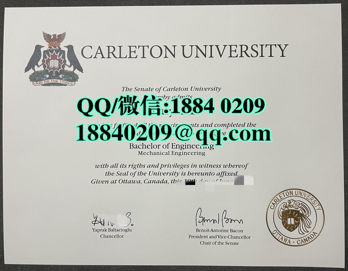 加拿大卡尔顿大学毕业证成绩单留才认证，Carleton University diploma