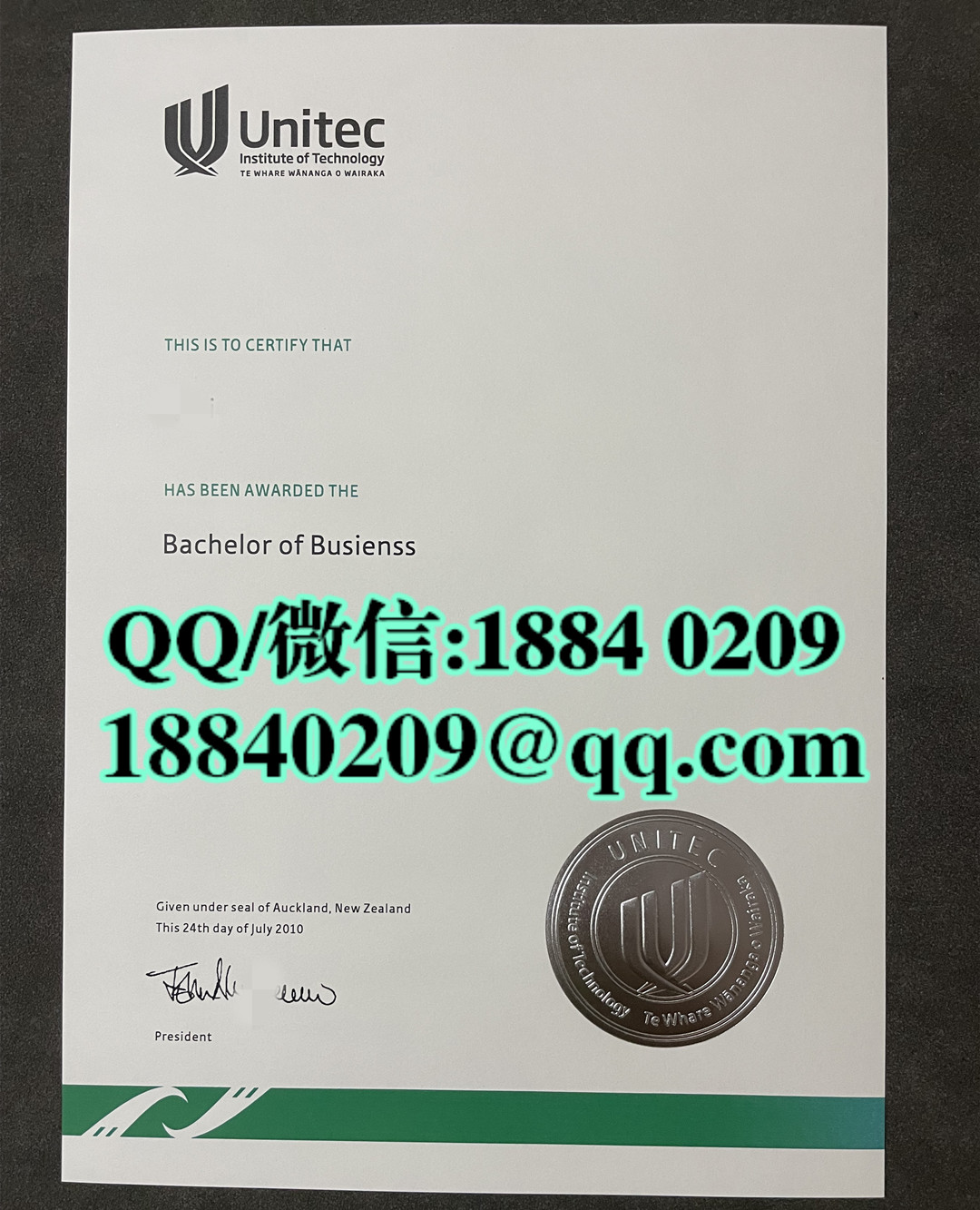 2010年新西兰unitec理工学院毕业证工艺，Unitec Institute of Technology diploma