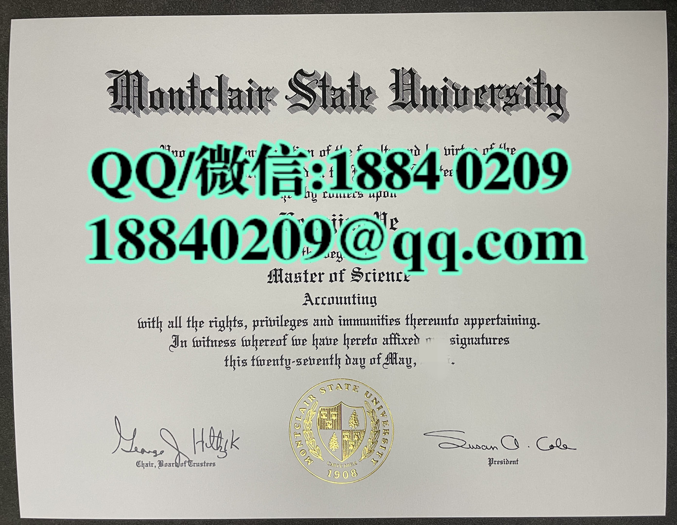 美国蒙特克莱尔州立大学毕业证学位证，Montclair State University diploma certificate