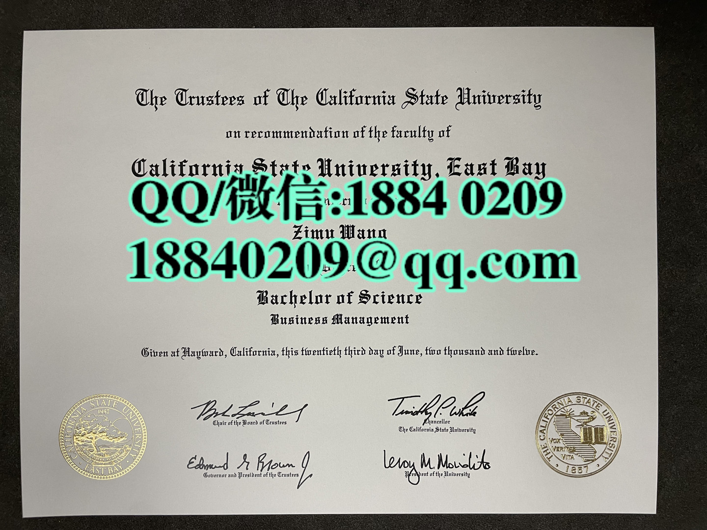 加州州立大学东湾分校毕业证成绩单留才认证，California State University, East Bay diploma degree