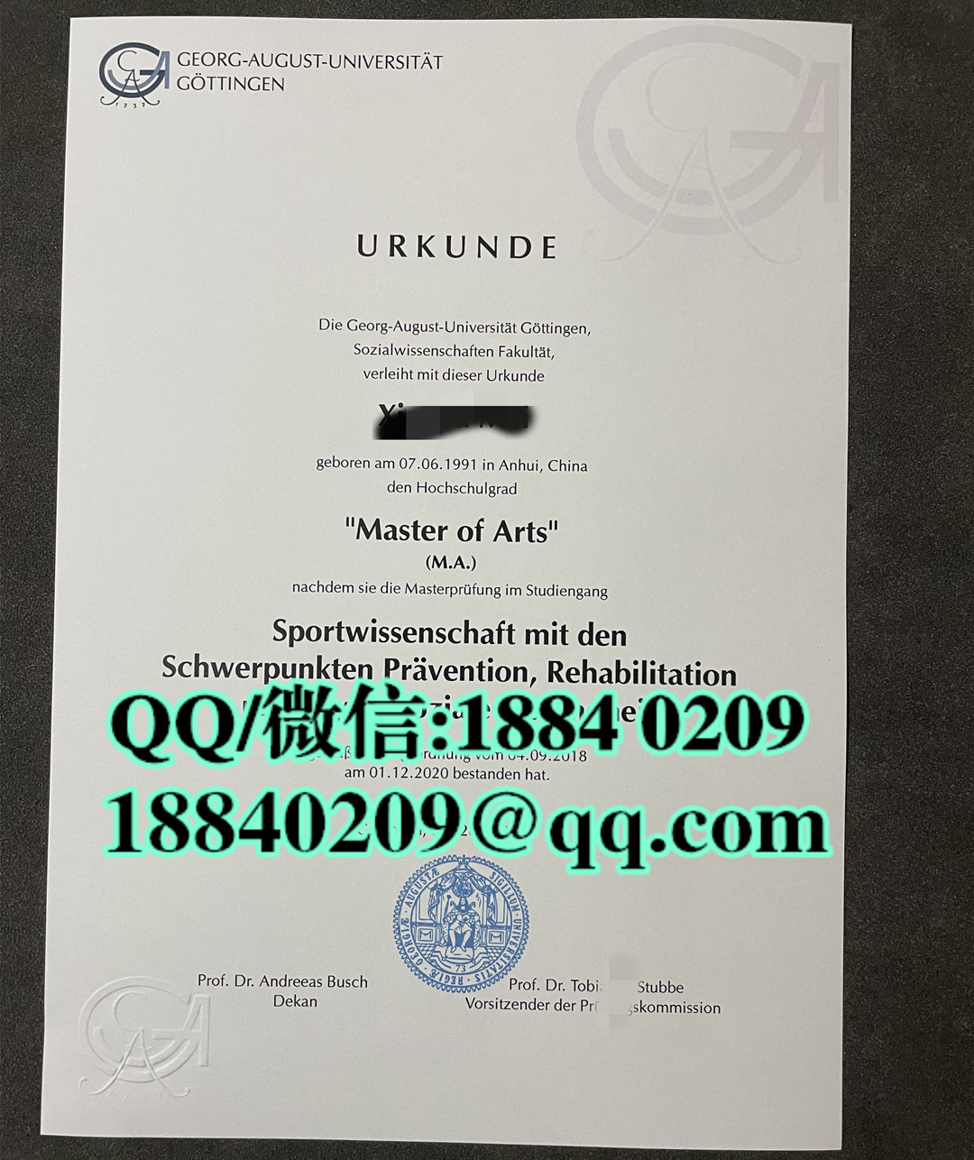 乔治-奥古斯特-哥廷根大学毕业证学位证，德国哥廷根大学毕业证University of Göttingen diploma degree