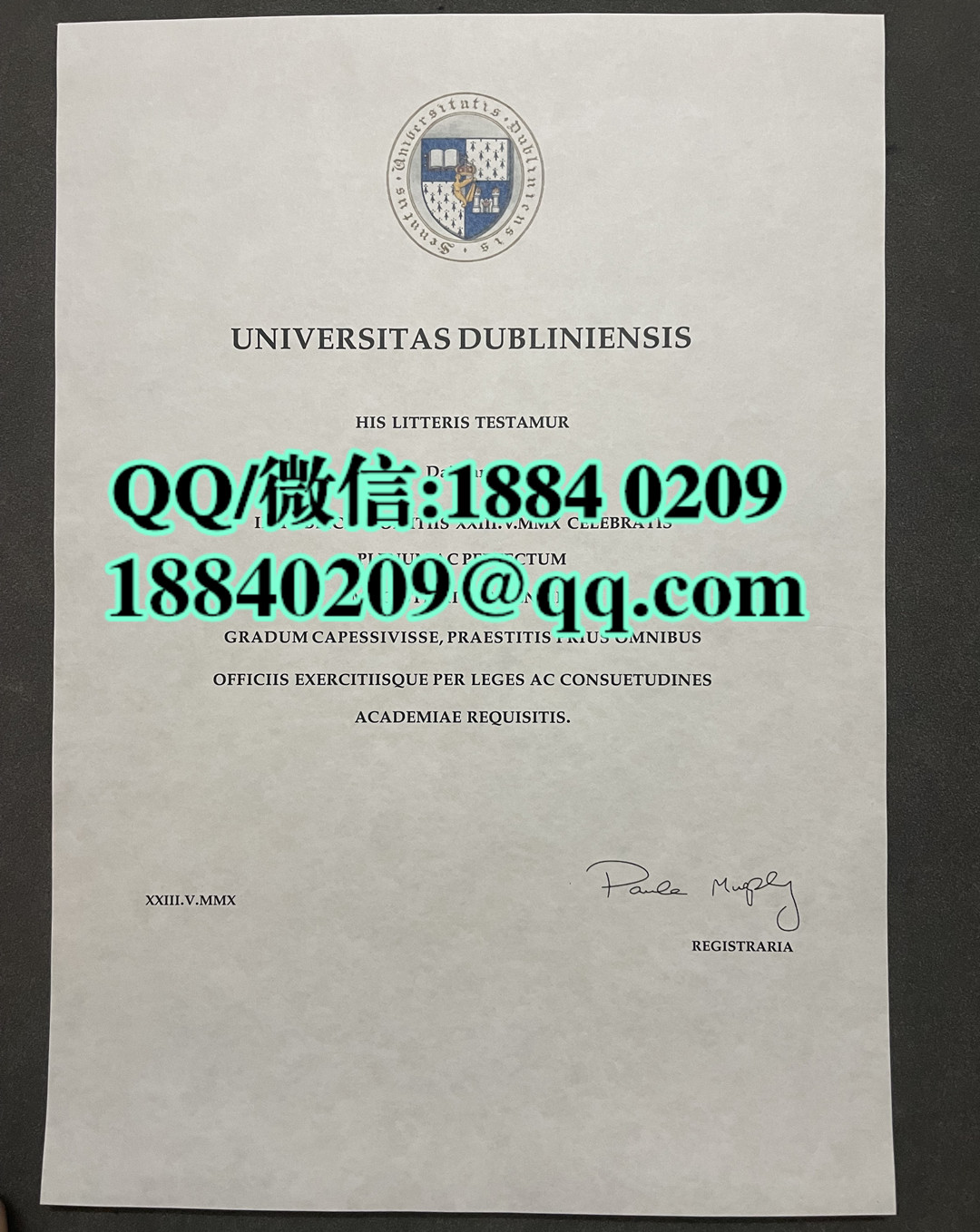 爱尔兰都柏林大学毕业证学位证，爱尔兰学历文凭样本