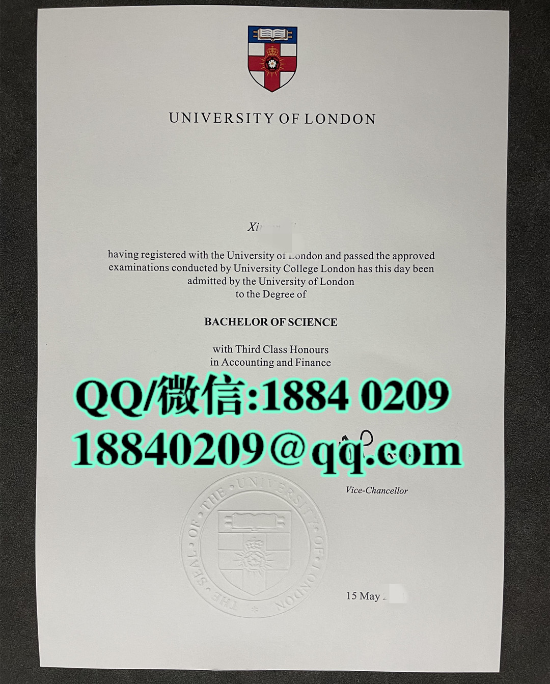英国伦敦大学毕业证成绩单，英国伦敦大学会计金融本科理学士学位毕业证成绩单