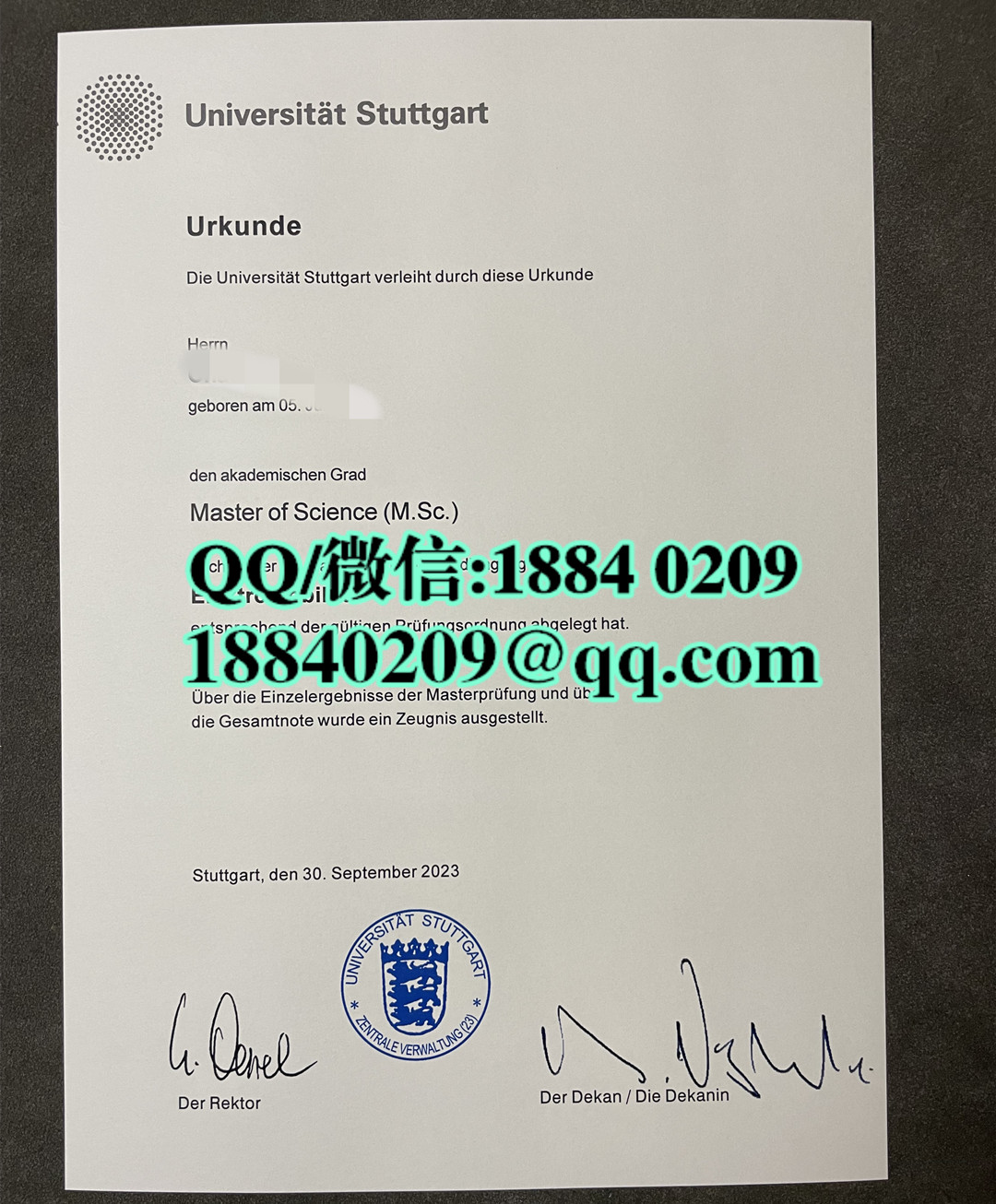 德国斯图加特大学毕业证，德国斯图加特大学学位证University of Stuttgart diploma degree