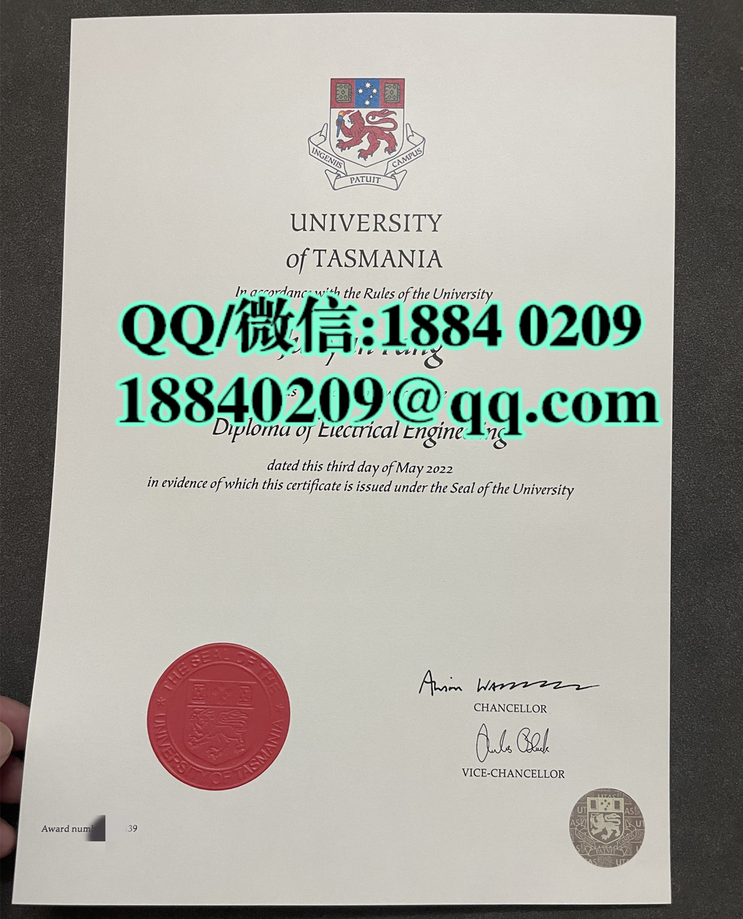 2022年澳洲塔斯马尼亚大学毕业证学位证，University of Tasmania diploma certificate