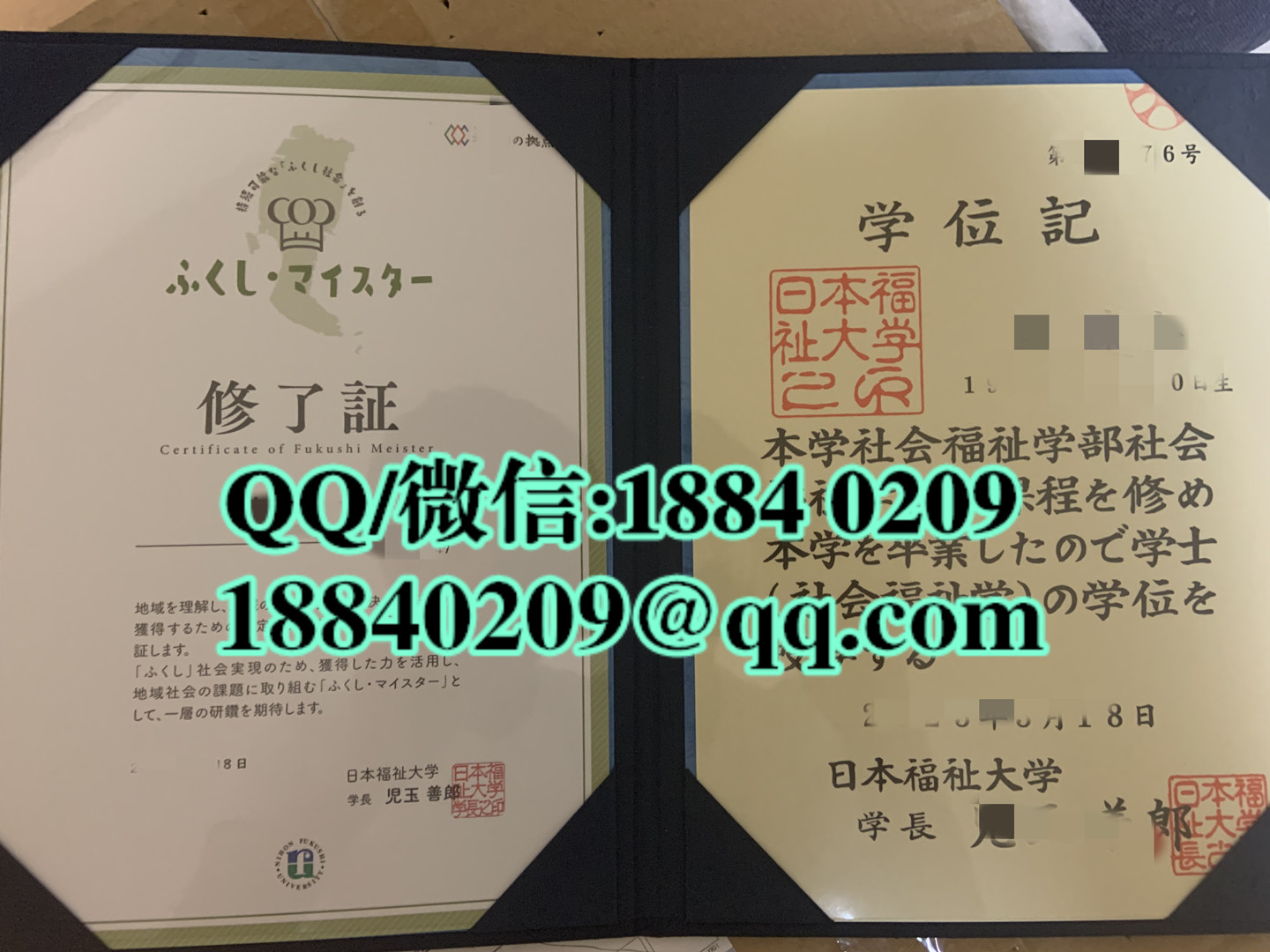 日本褔祉大学学位记，日本褔祉大学学位记外壳，日本褔祉大学毕业证