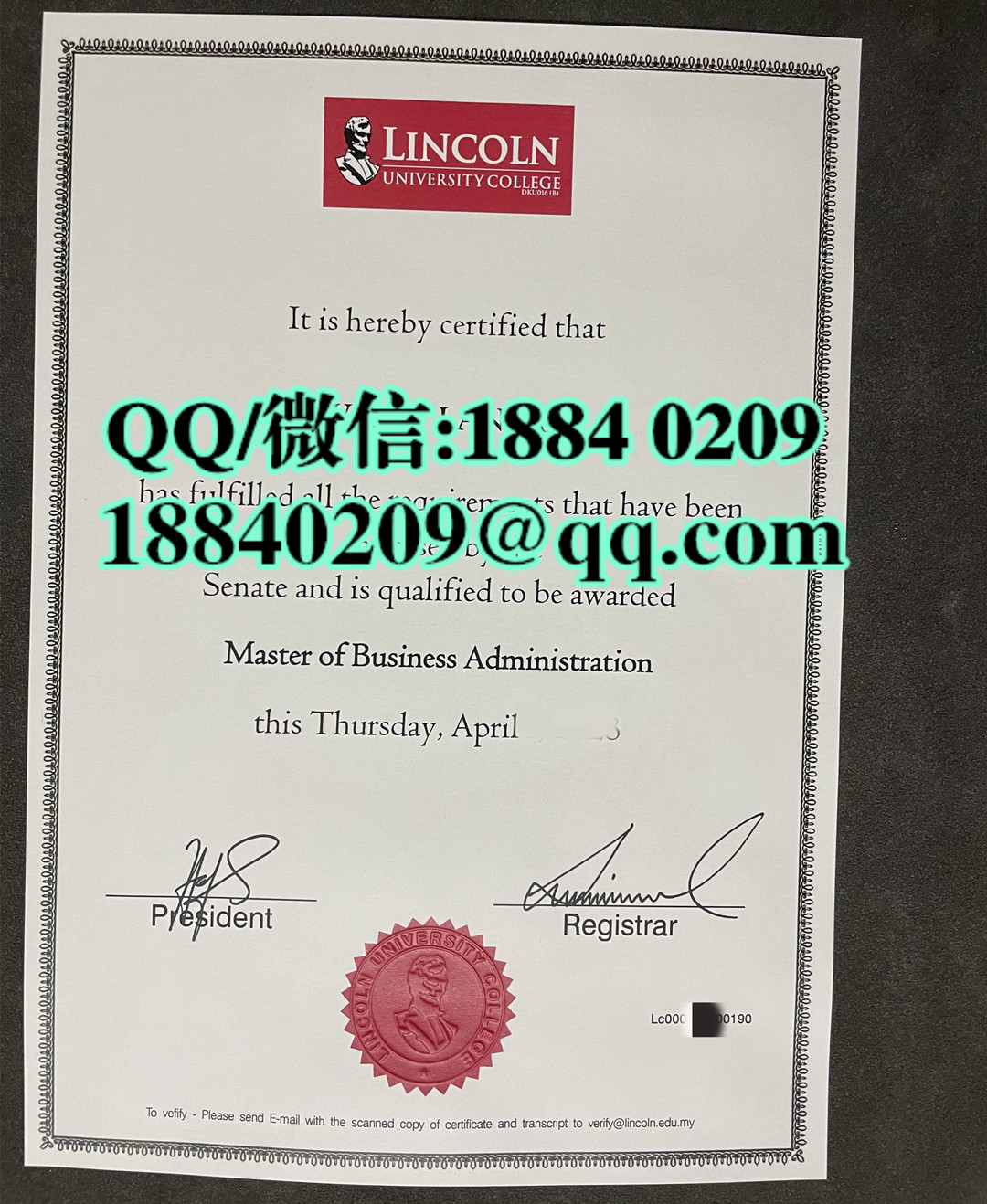 马来西亚林肯大学学院毕业证，Lincoln University College diploma degree