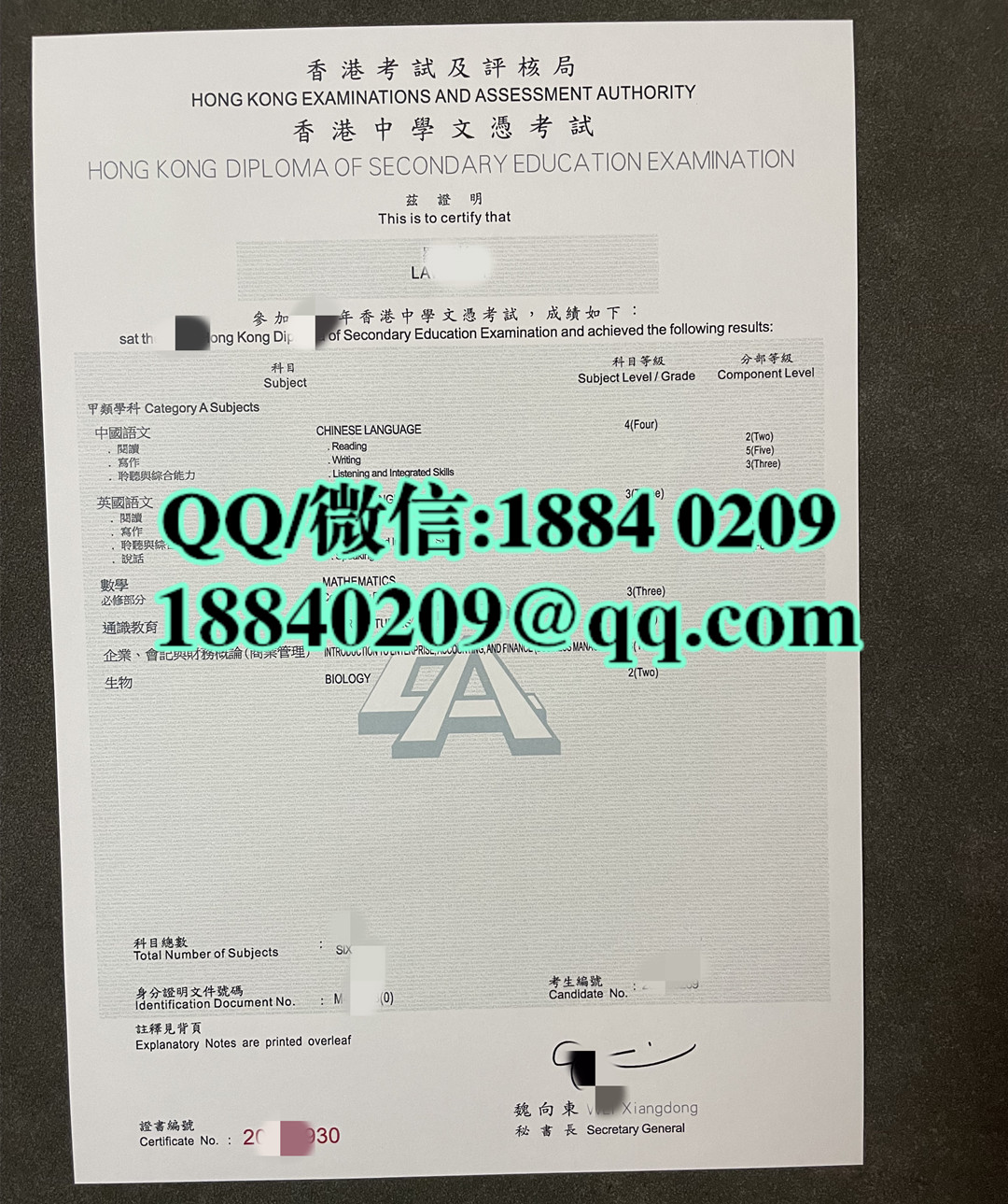 2023年香港会考成绩单，香港CE成绩单