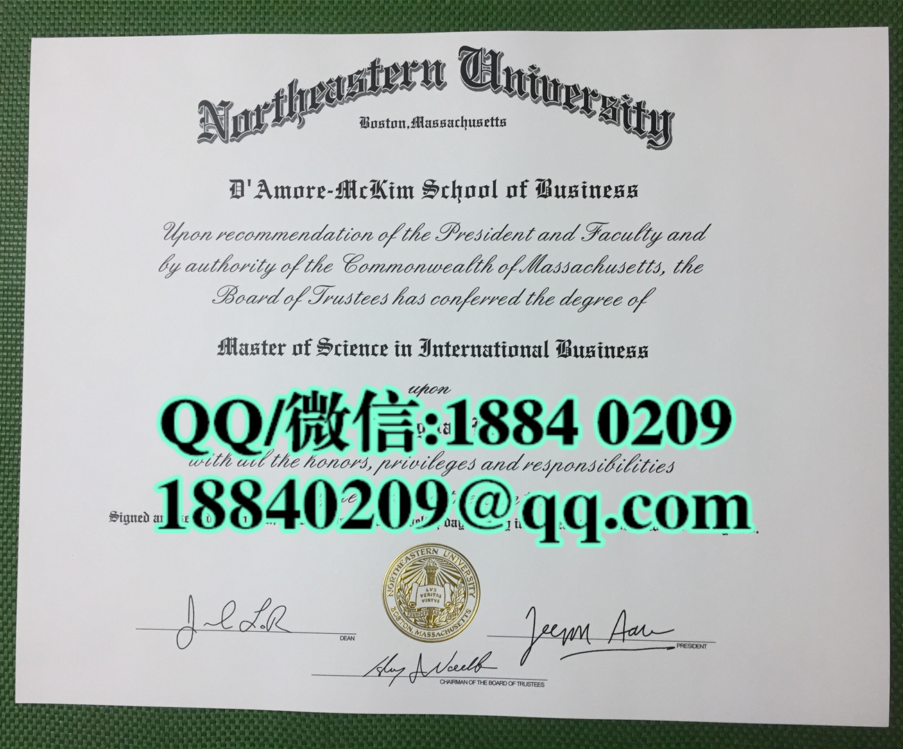 美国东北大学毕业证成绩单，Northeastern University diploma certificate