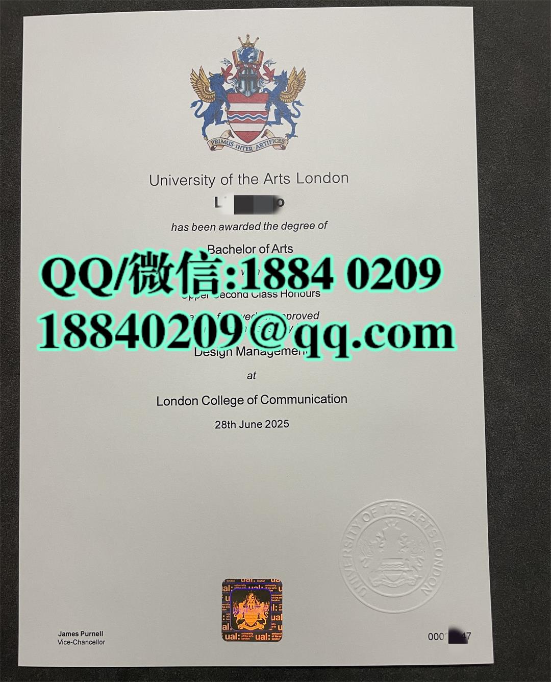 伦敦艺术大学设计管理文学学士毕业证，University of the Arts London degree BA in Design Management