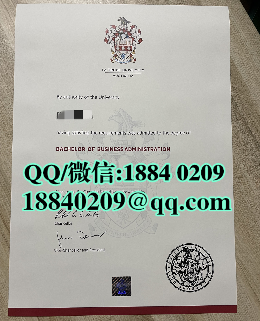 澳洲拉筹伯大学工商管理本科毕业证，La Trobe University BBA degree