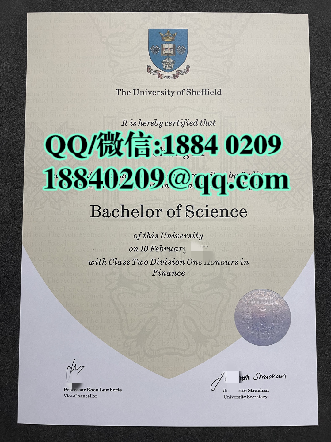 英国谢菲尔德大学毕业证成绩单留信网认证，University of Sheffield diploma
