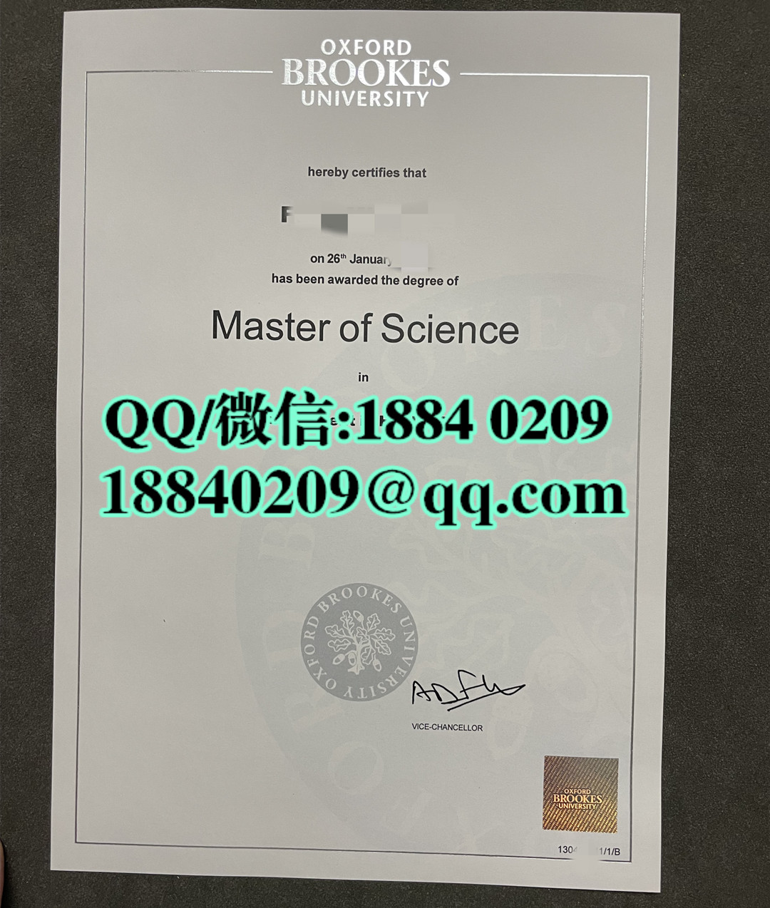 英国布鲁克斯大学理学硕士毕业证留信网认证，Oxford Brookes University Master of Science degree
