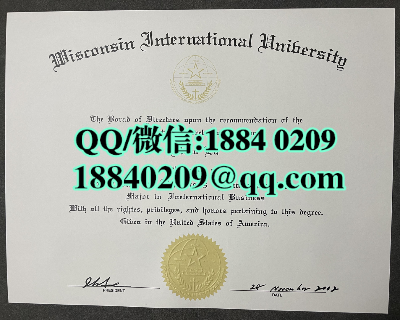 美国威斯康辛国际大学毕业证成绩单留才认证，wisconsin international university diploma degree