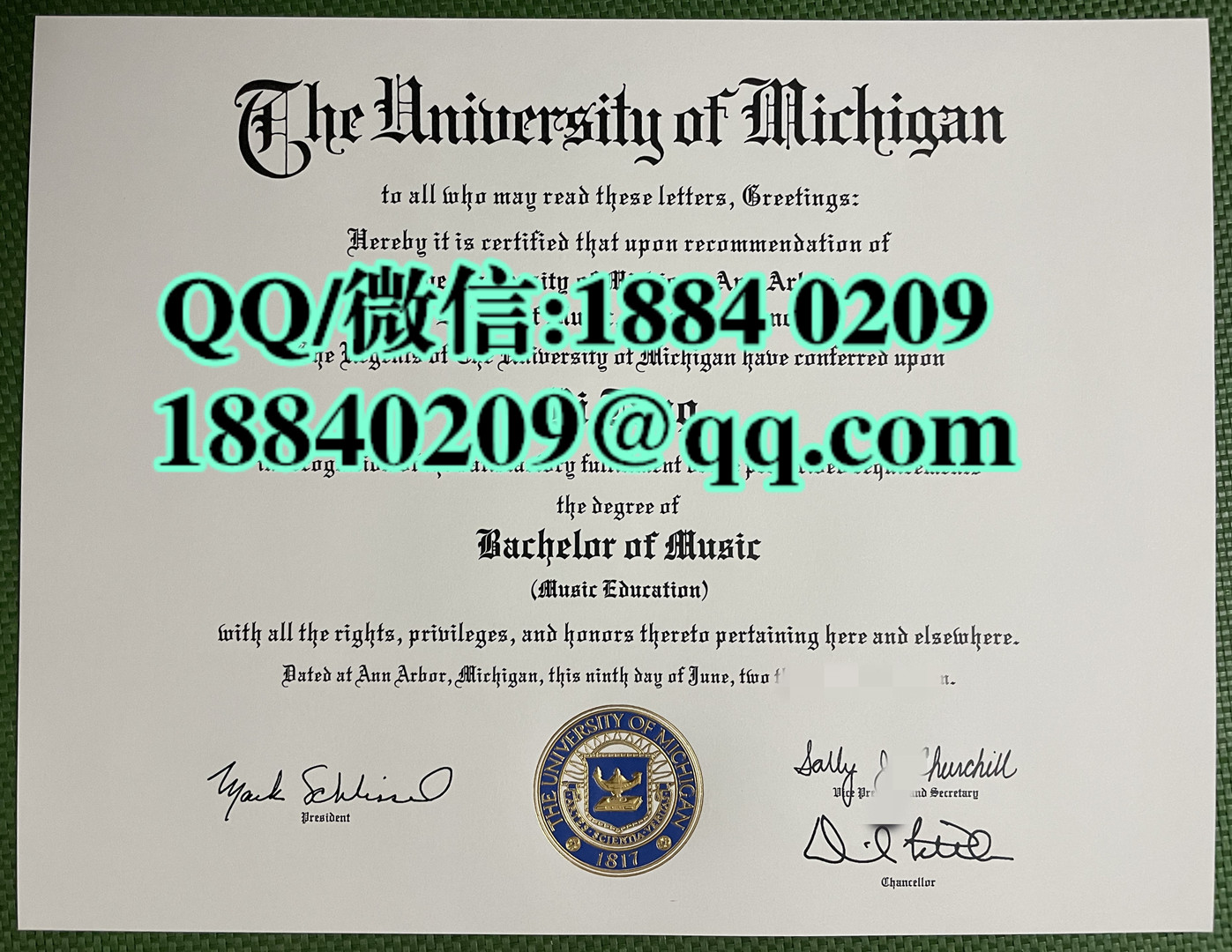 美国密西根大学安娜堡分校毕业证成绩单，University of Michigan diploma degree