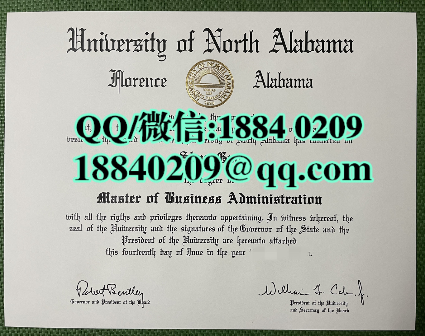 美国北阿拉巴马大学毕业证成绩单留才认证，University of North Alabama diploma degree