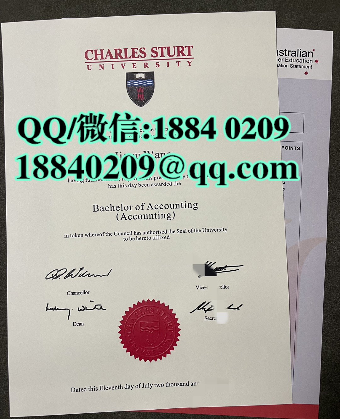 澳洲查尔斯特大学毕业证学位证，charles sturt university diploma degree