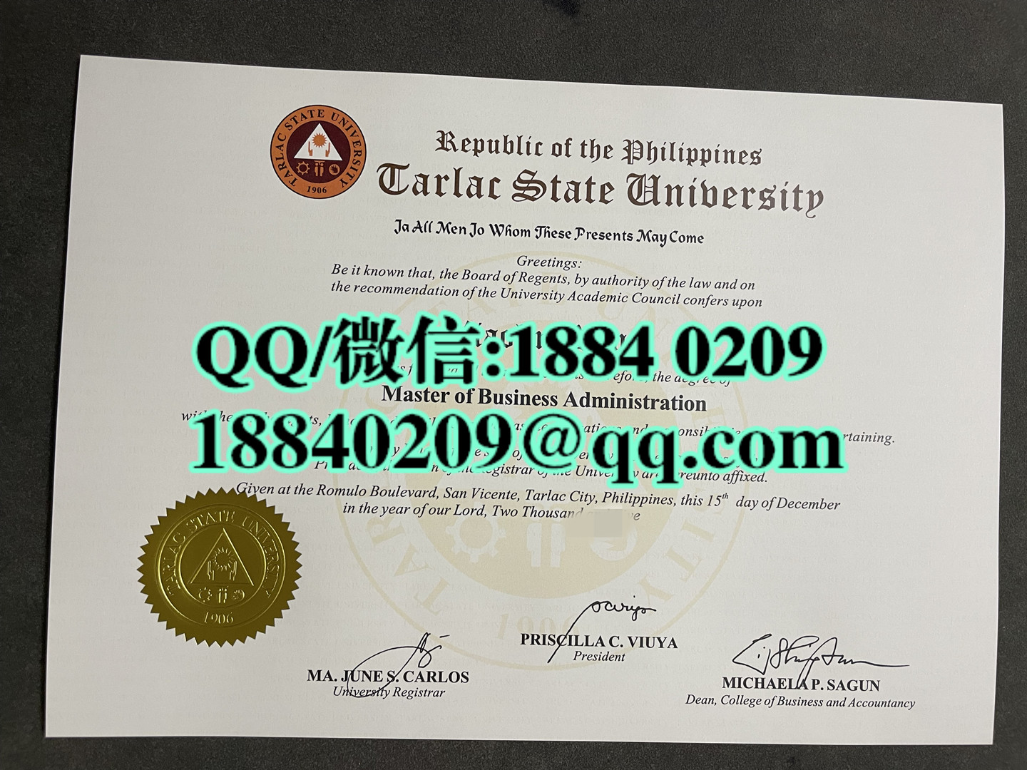 分享菲律宾太历国立大学Tarlac State University毕业证学位证，Tarlac State University diploma degree