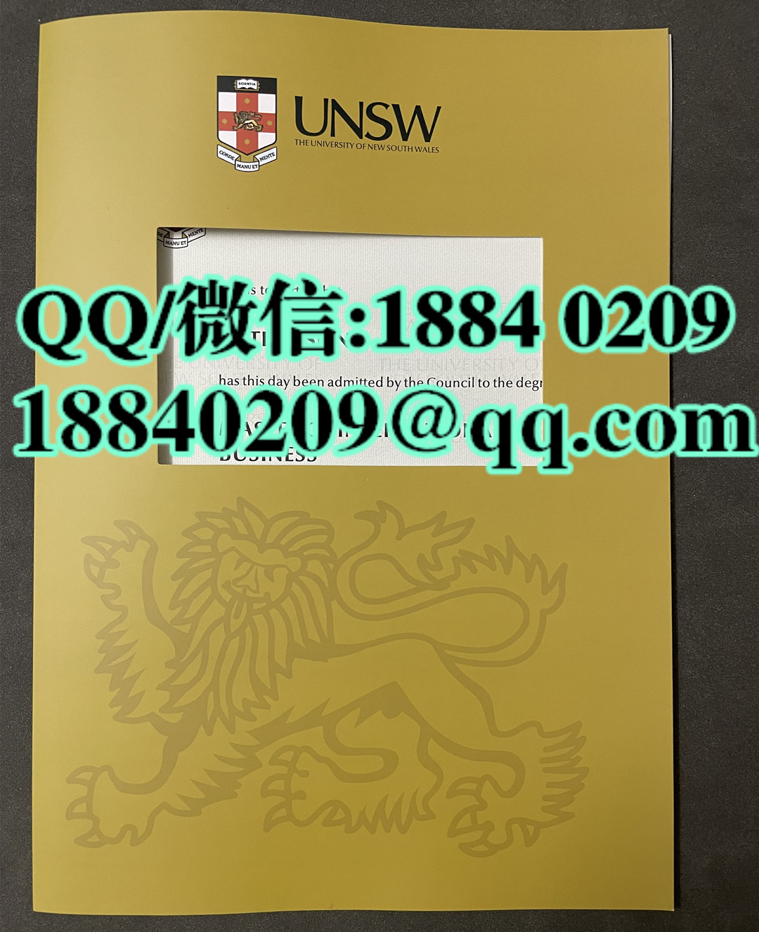 定制澳洲新南威尔士州大学毕业证外壳，University of New South Wales diploma Cover