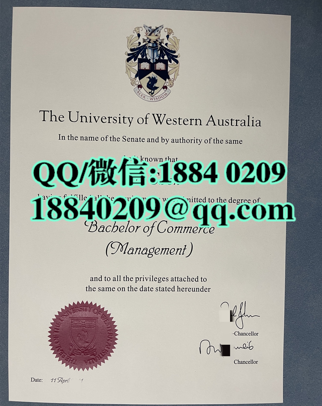 澳洲西澳大学毕业证成绩单，University of Western Australia diploma degree