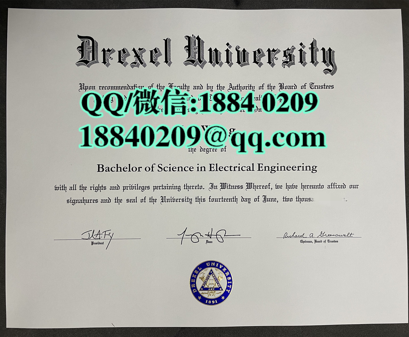 美国德雷塞尔大学drexel univeraity毕业证成绩单，drexel univeraity diploma degree