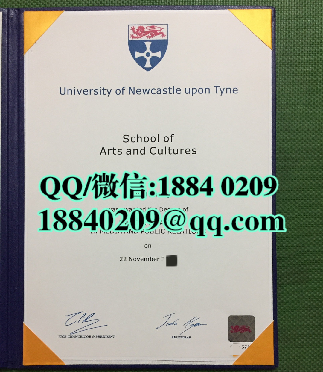 英国纽卡斯尔大学毕业证学位证，英国纽卡斯尔大学毕业证外壳