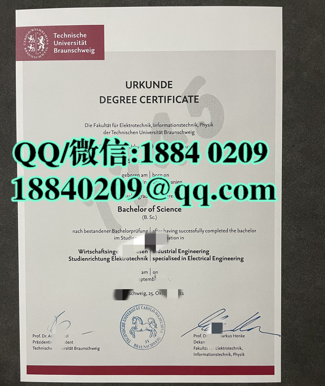 德国布伦瑞克工业大学毕业证学位证，TU Braunschweig diploma certificate