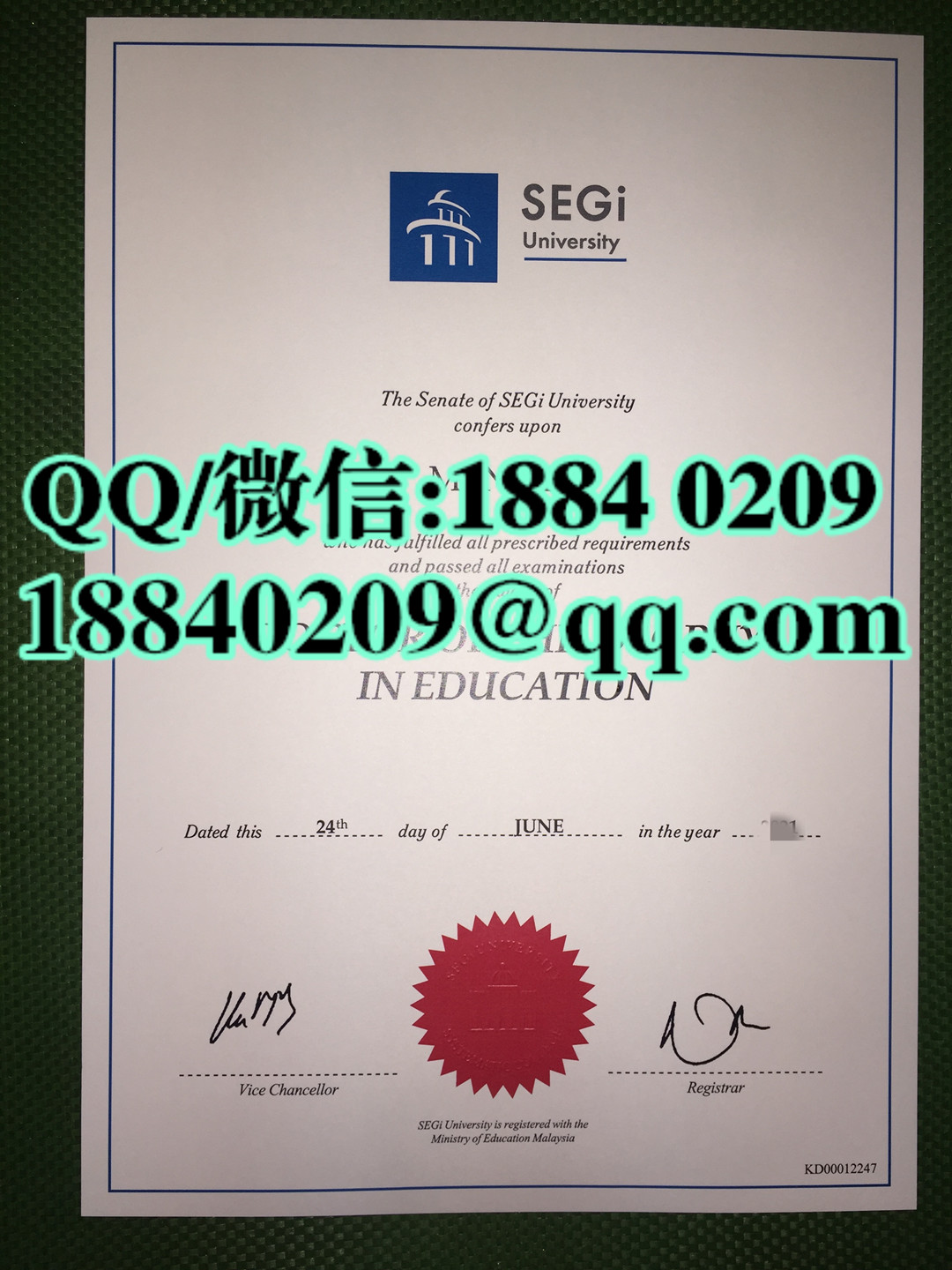 马来西亚世纪大学segi university毕业证成绩单，segi university diploma degree