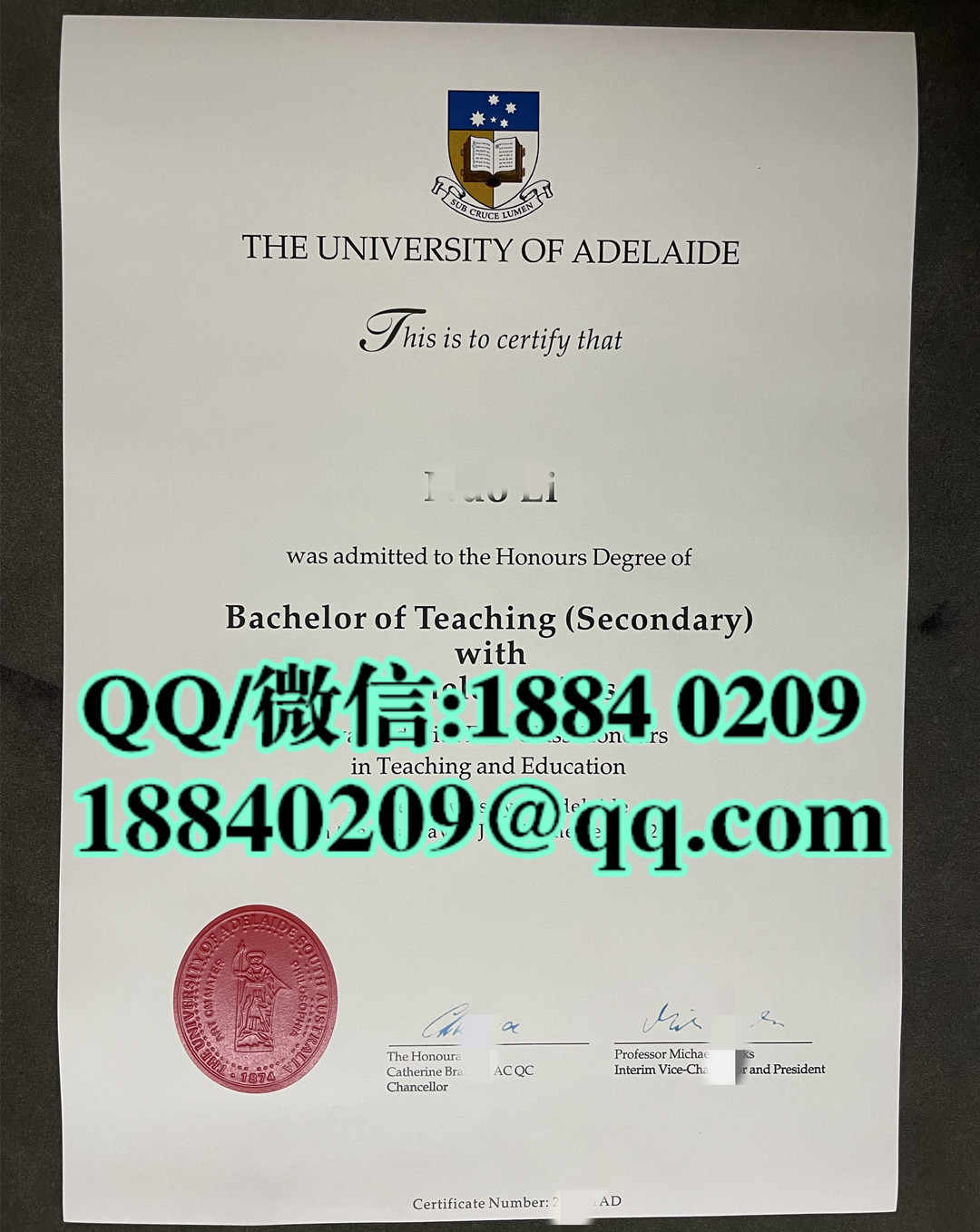 澳洲阿德莱德大学毕业证成绩单留才认证，Adelaide University diploma degree