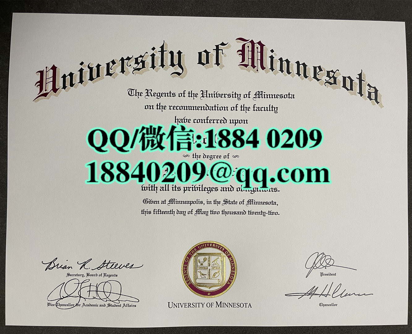美国明尼苏达大学毕业证学位证，University of Minnesota diploma degree