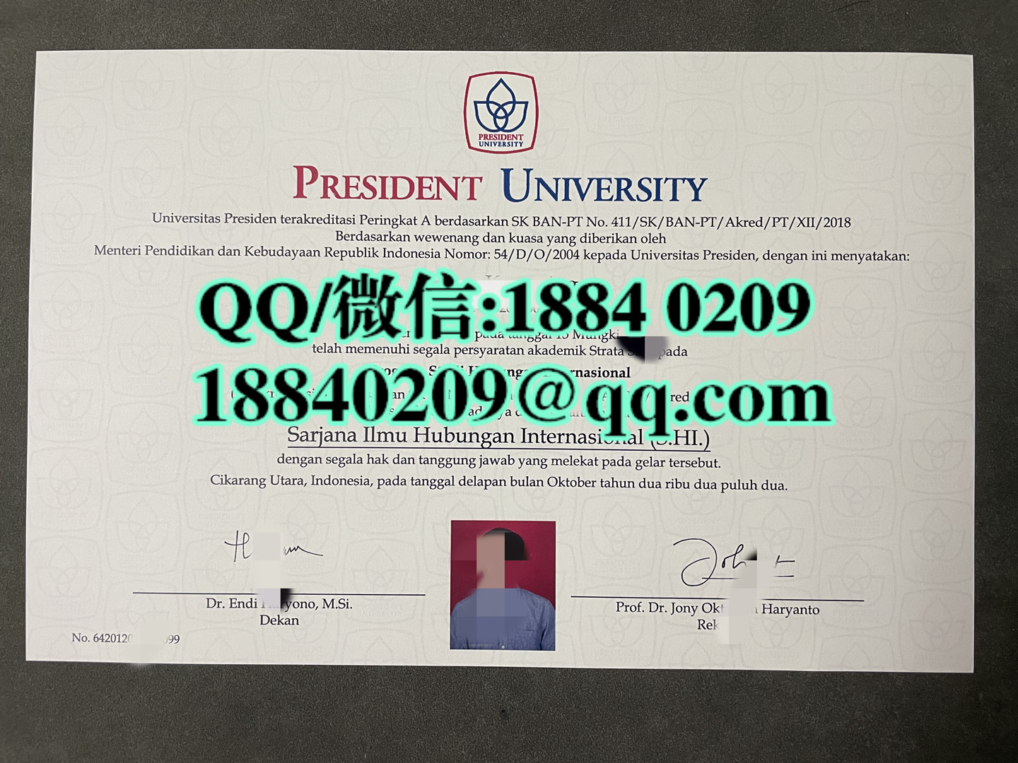 印尼总统大学毕业证学位证，President University diploma degree