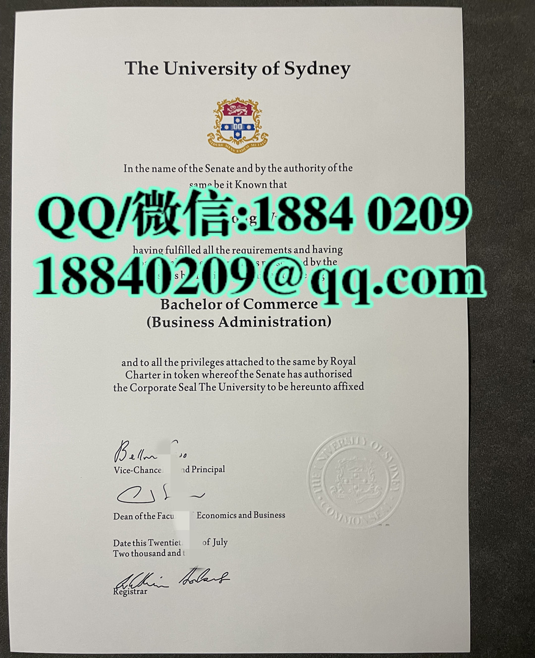 旧版本2004年悉尼大学毕业证成绩单，University of Sydney diploma degree