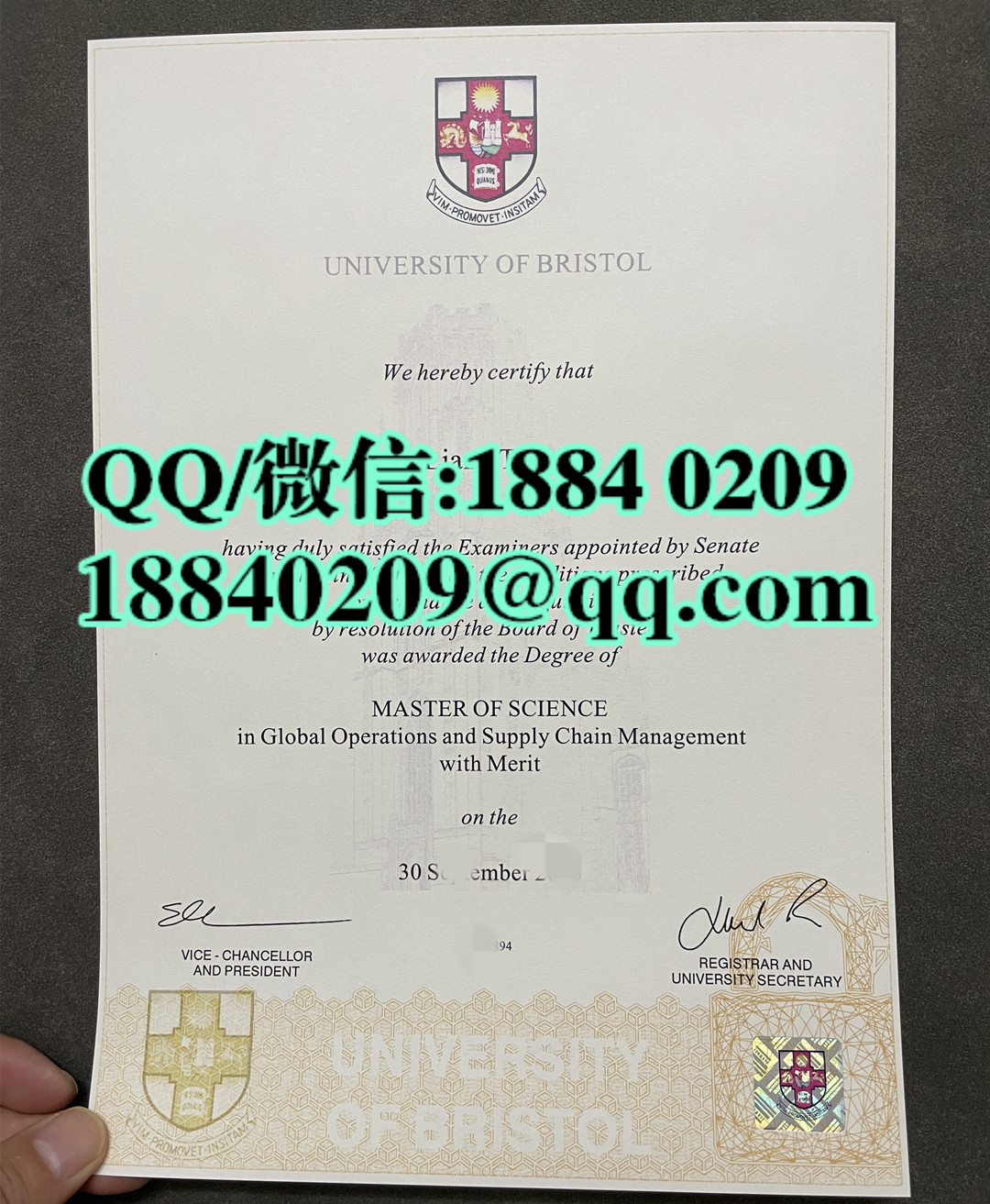英国布里斯托大学bristol大学毕业证学位证成绩单，University of Bristol diploma degree