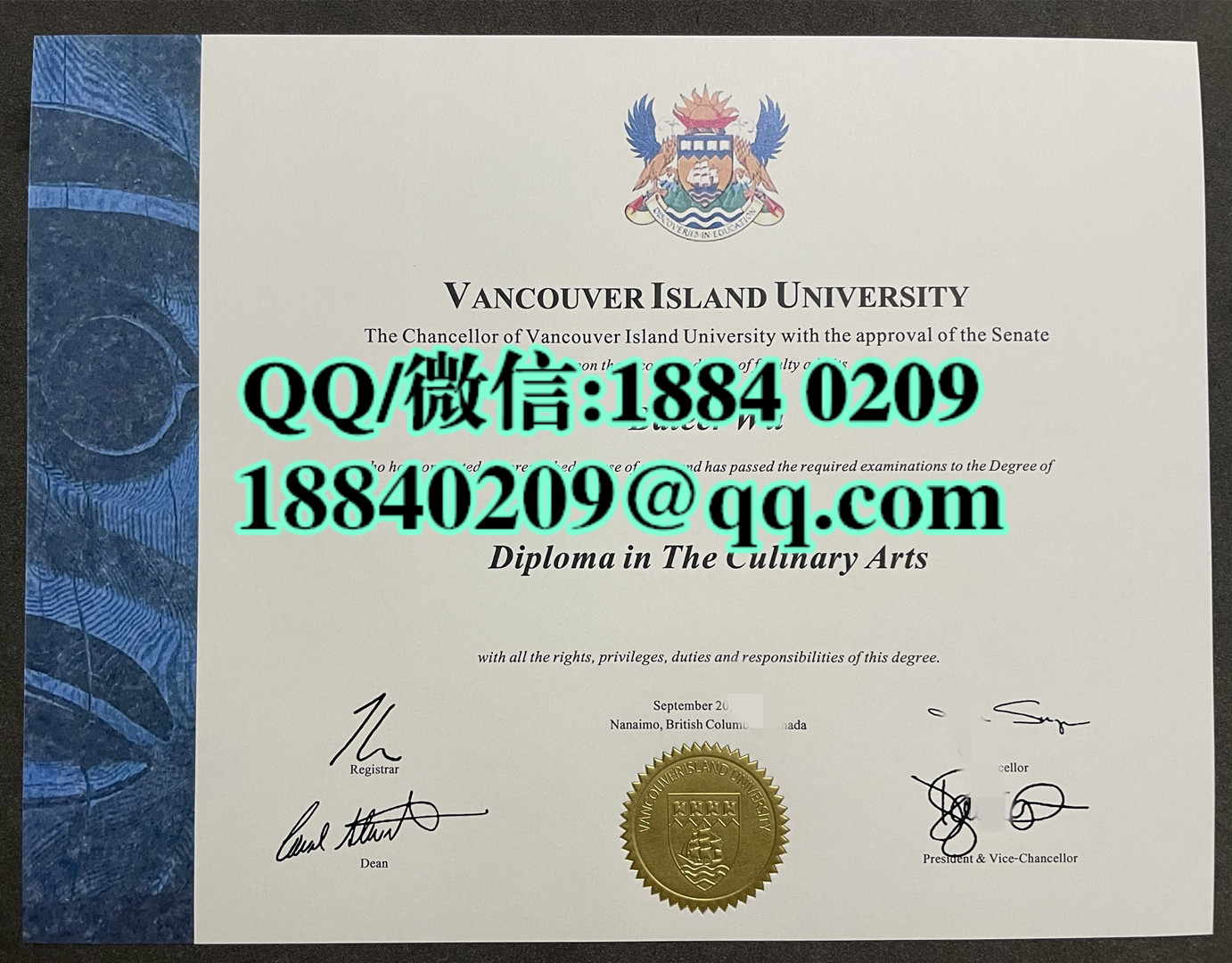 加拿大温哥华岛大学毕业证学位证，Vancouver Island University diploma degree
