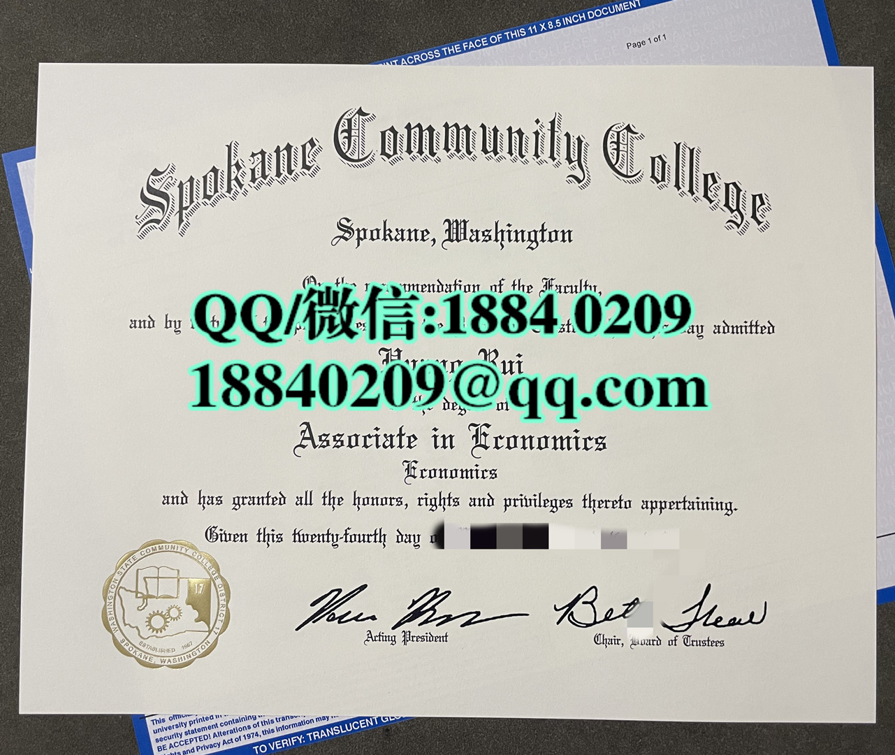 美国斯波坎社区学院毕业证学位证留才认证，Community Colleges of Spokane diploma degree