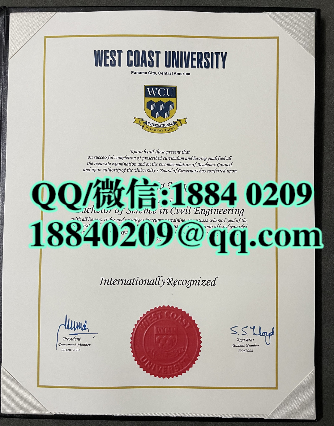 澳洲西海岸大学毕业证学位证，澳洲西海岸大学毕业证外壳，West Coast University diploma degree