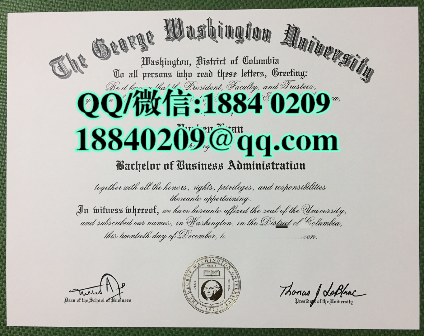 美国乔治·华盛顿大学毕业证成绩单留才认证，George Washington University diploma degree