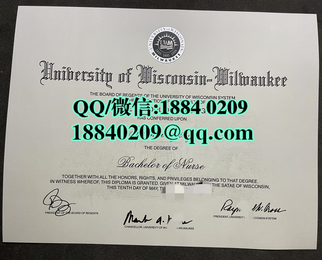 美国威斯康星大学密尔沃基分校毕业证成绩单，University of Wisconsin-Milwaukee diploma degree