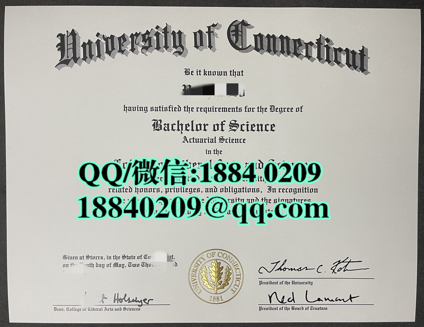 美国康涅狄格大学毕业证成绩单留才认证，University of Connecticut diploma degree
