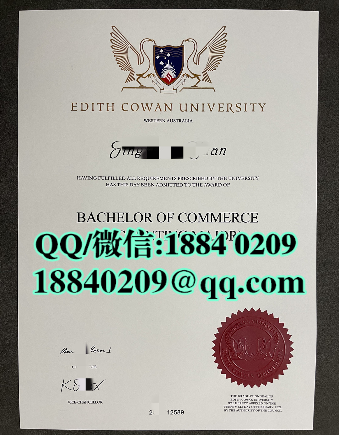 澳大利亚伊迪斯科文大学毕业证成绩单，Edith Cowan University diploma degree